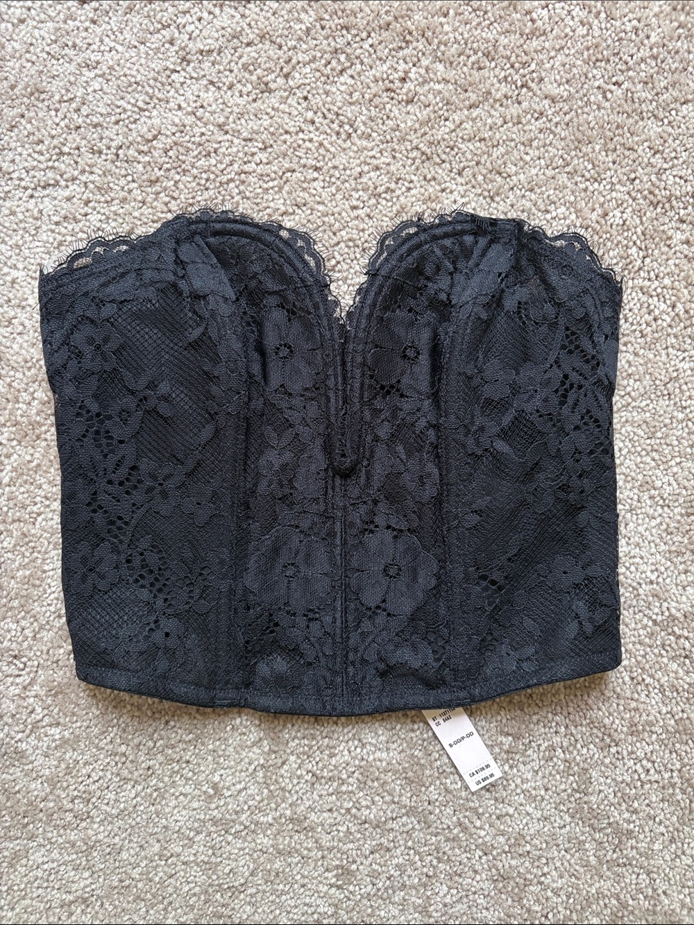 Dare to Dream Lace Deep V Cropped Corset Top